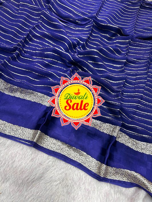 PURE VISCOSE GEORGETTE HAND. DYING SAREE - Haxberry