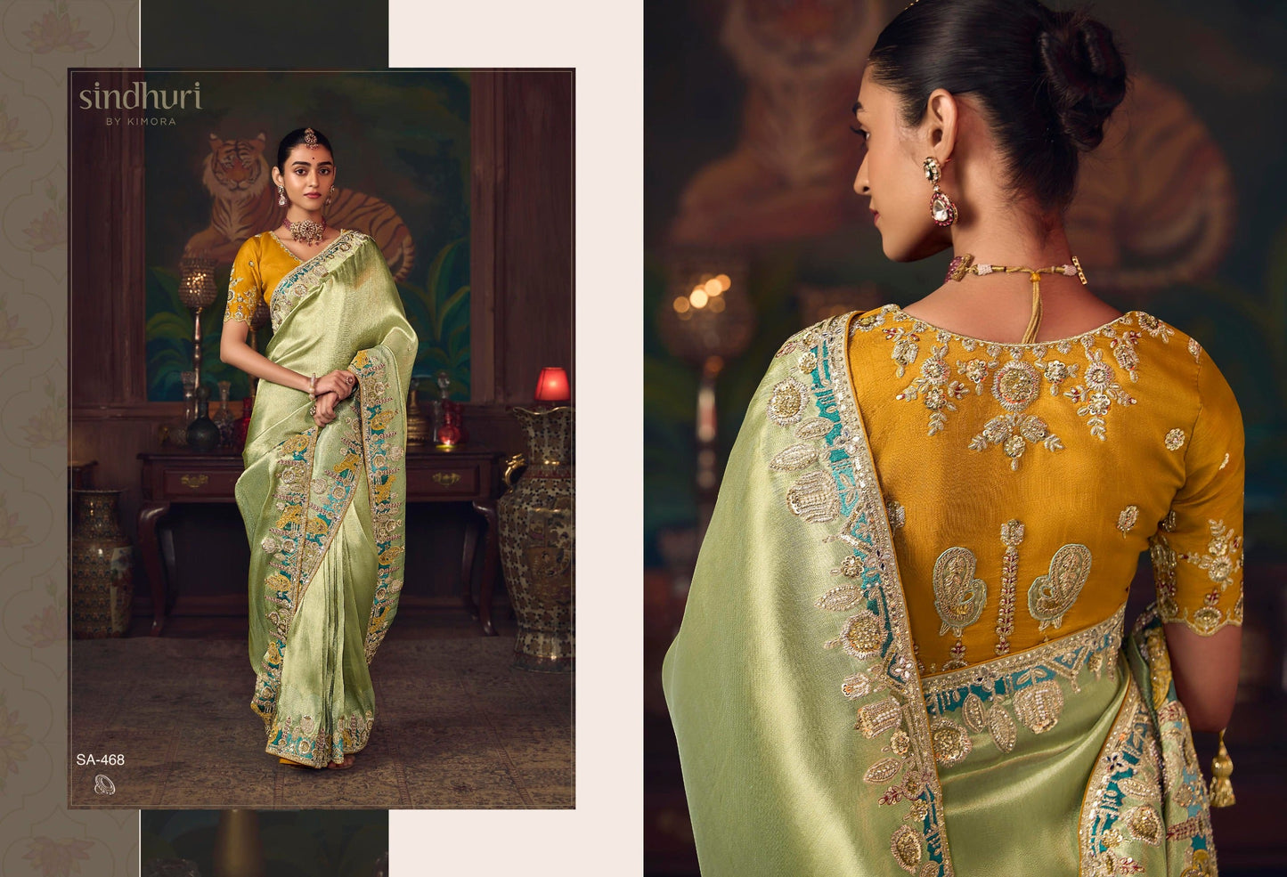 Saree : Pure Banarasi Kanjivaram Fabric With Heavy Work Border Saree