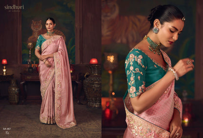 Saree : Pure Banarasi Kanjivaram Fabric With Heavy Work Border Saree