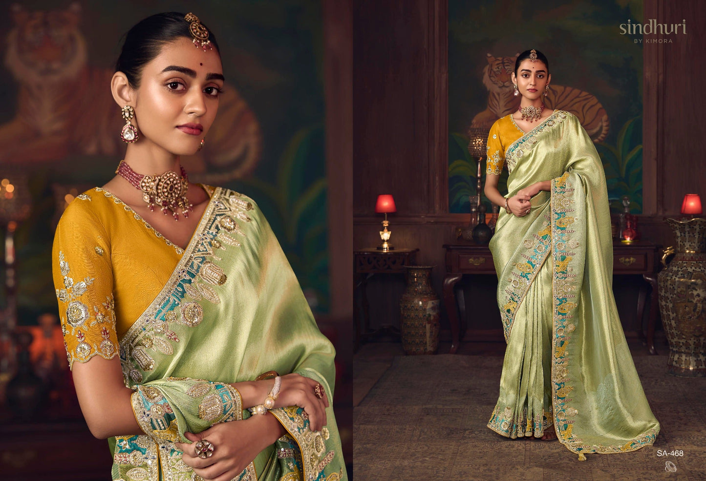 Saree : Pure Banarasi Kanjivaram Fabric With Heavy Work Border Saree