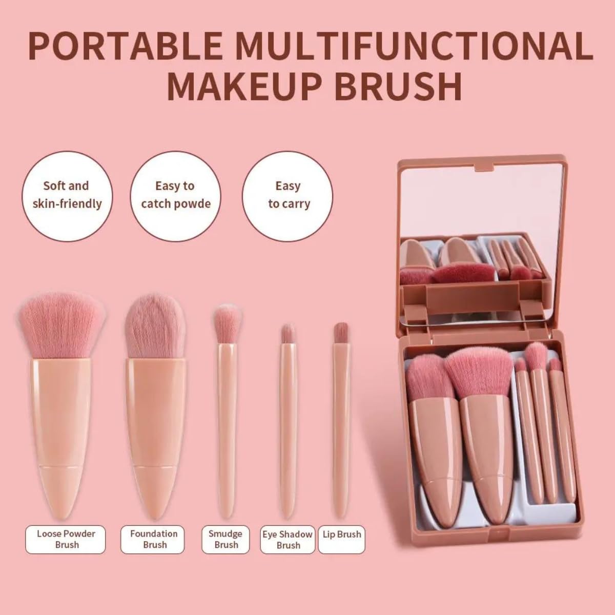 Makeup Brush Set With Mirror Case - Haxberry