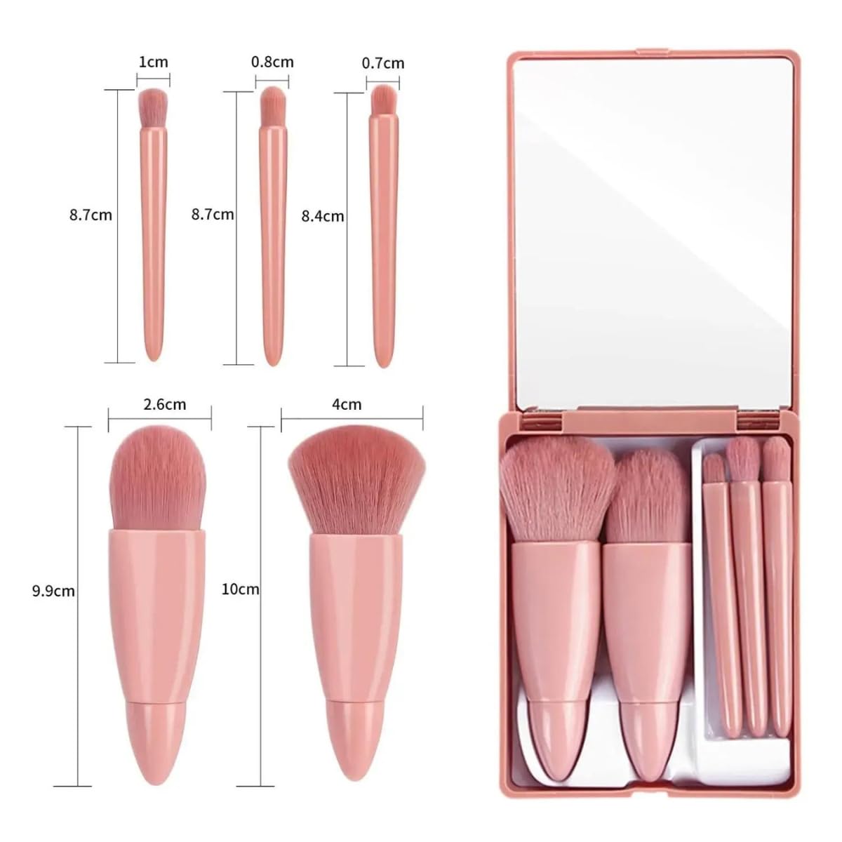 Makeup Brush Set With Mirror Case - Haxberry