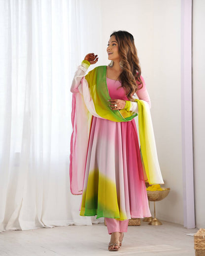 HEAVY PURE SOFT FOX GEORGETTE COLOURFULL PADDING - Haxberry