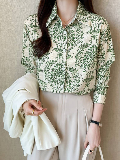 Women Printed Regular Fit Shirt with Full Sleeves - Haxberry